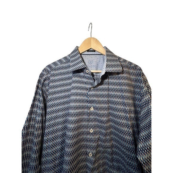 Bugatchi Uomo Mens Button Down Shirt 2XL Classic Fit Colorful Flip Cuff 99428 - Picture 4 of 6